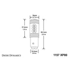 Diode Dynamics 1157 XP80 LED Bulb (Red, Single) - Angle 3