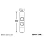 Diode Dynamics 28mm SMF2 LED Vanity Light Bulbs (24 Lumens, Warm White, Four), 2015-2021 WRX & STi - Angle 3