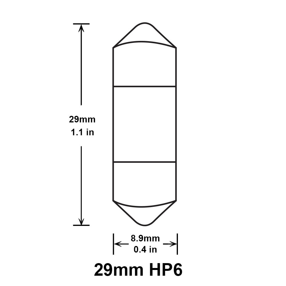Diode Dynamics 29mm HP6 LED Bulb (Warm White, Single) - Angle 2