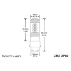 Diode Dynamics 3157 XP80 LED Turn Signal Bulbs (Amber, 510 Lumens, Pair), 2015-2017 STi - Angle 3