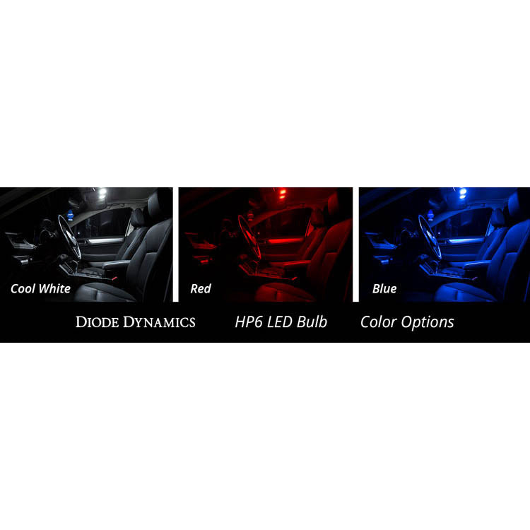 Diode Dynamics 36mm HP6 LED Map Light Bulb (Red, Pair) - Angle 2