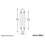 Diode Dynamics 44mm SML8 LED Map Light Bulb (Amber, Single) - Angle 3