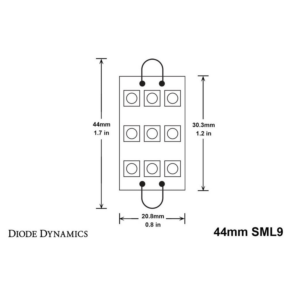 Diode Dynamics 44mm SML9 LED Map Light Bulb (Red, Single) - Angle 3