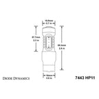 Diode Dynamics 7443 HP11 LED Turn Signal Bulb (Amber, 310 Lumens, Single), 2004-2007 WRX - Angle 3