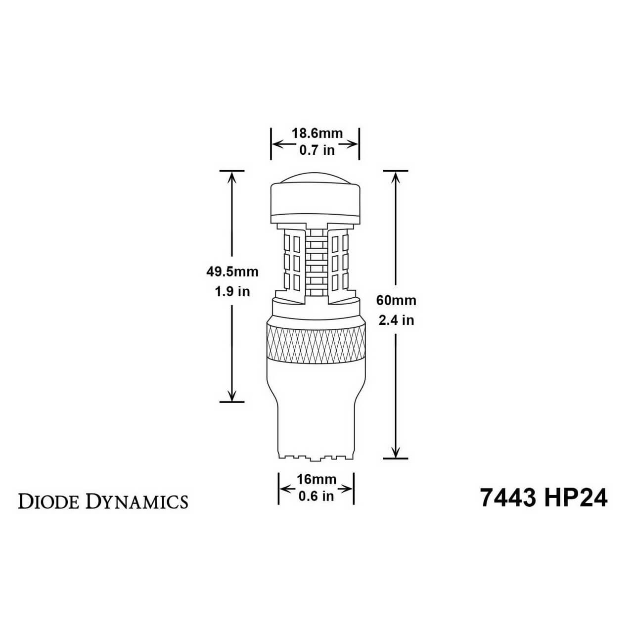 Diode Dynamics 7443 HP24 LED Switchback Front Blinker Bulbs (Cool White, Pair), 2013-2016 BRZ & FR-S - Angle 3