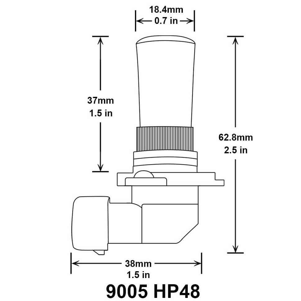 Diode Dynamics 9005 HP48 LED Bulbs (Cool White, Pair) - Angle 3
