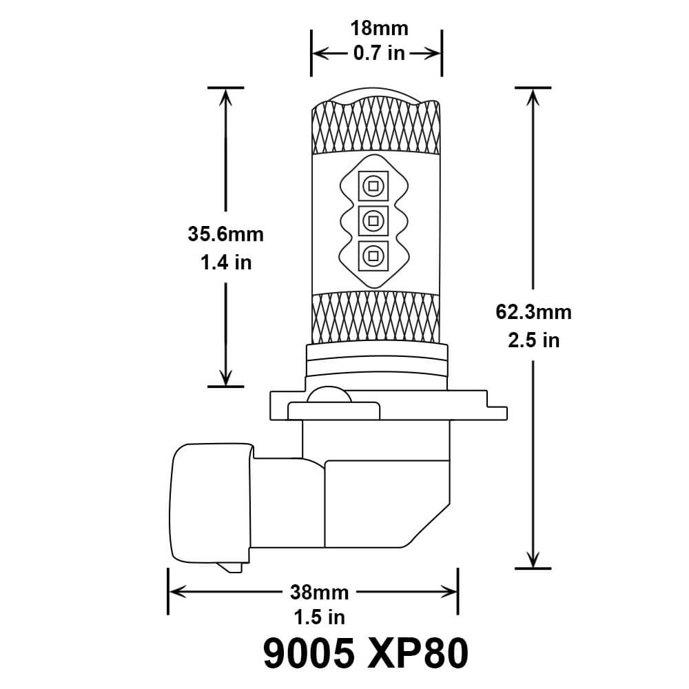 Diode Dynamics 9005 XP80 LED Bulbs (Cool White, Pair) - Angle 2