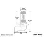 Diode Dynamics 9006 XP80 LED Fog Light Bulbs (Cool White, 520 Lumens, Pair), 2008-2014 WRX & STi - Angle 3