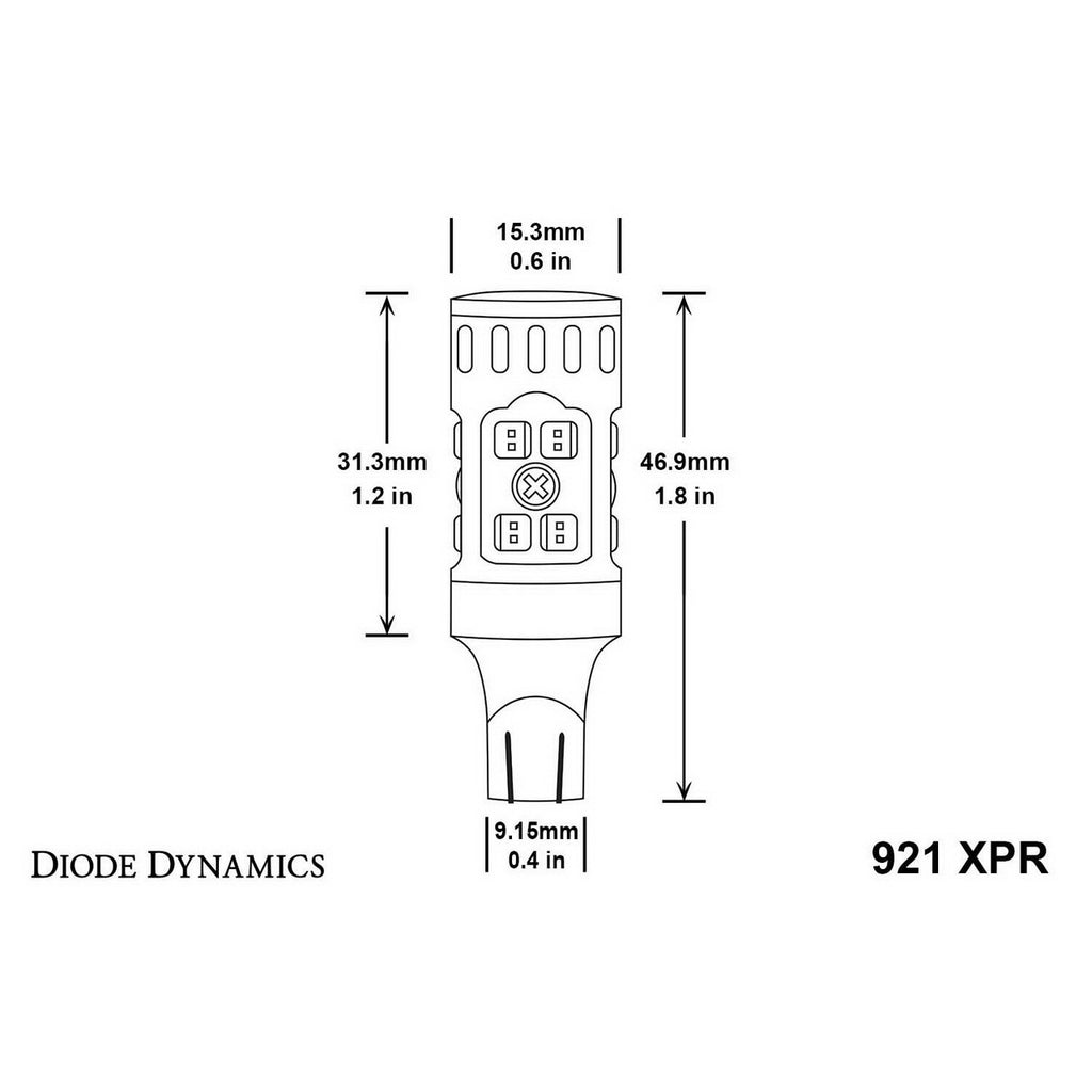 Diode Dynamics 921 XPR LED Backup Light Bulb (Red, 720 Lumens, Single) - Angle 3