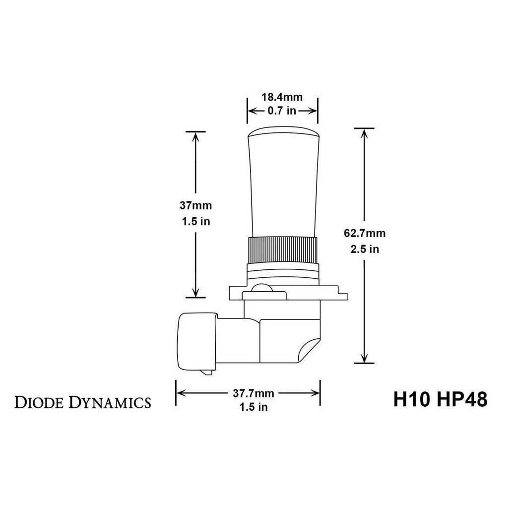 Diode Dynamics H10 HP48 LED Bulbs (Cool White, Pair) - Angle 3