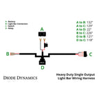 Diode Dynamics Heavy Duty Single Output Light Bar Wiring Harness - Angle 3
