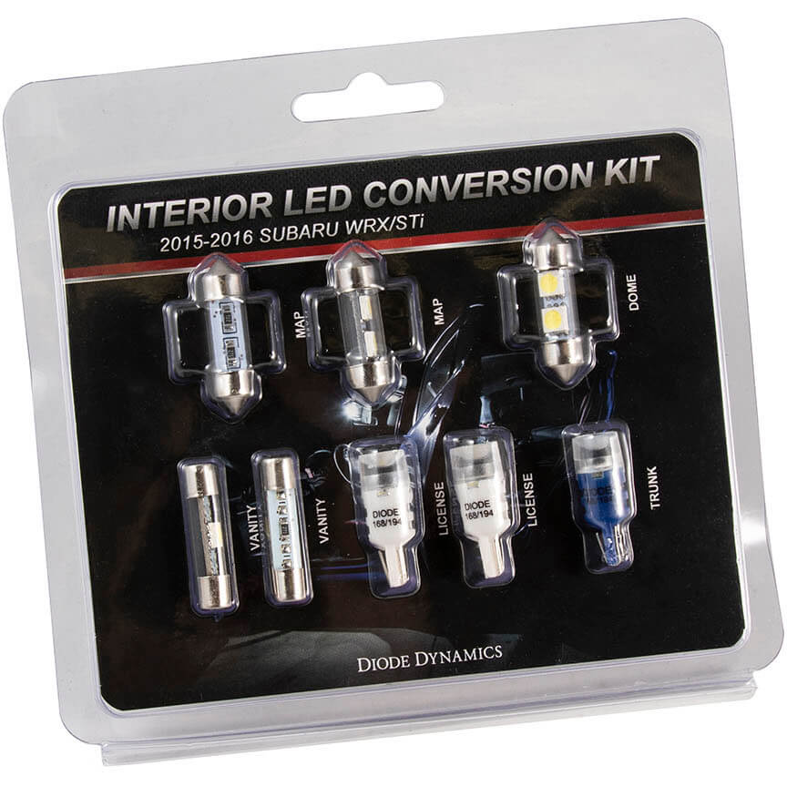 Diode Dynamics Interior LED Bulb Lighting Kit (Stage 1, Blue), 2015-2025 WRX & 2015-2021 STi