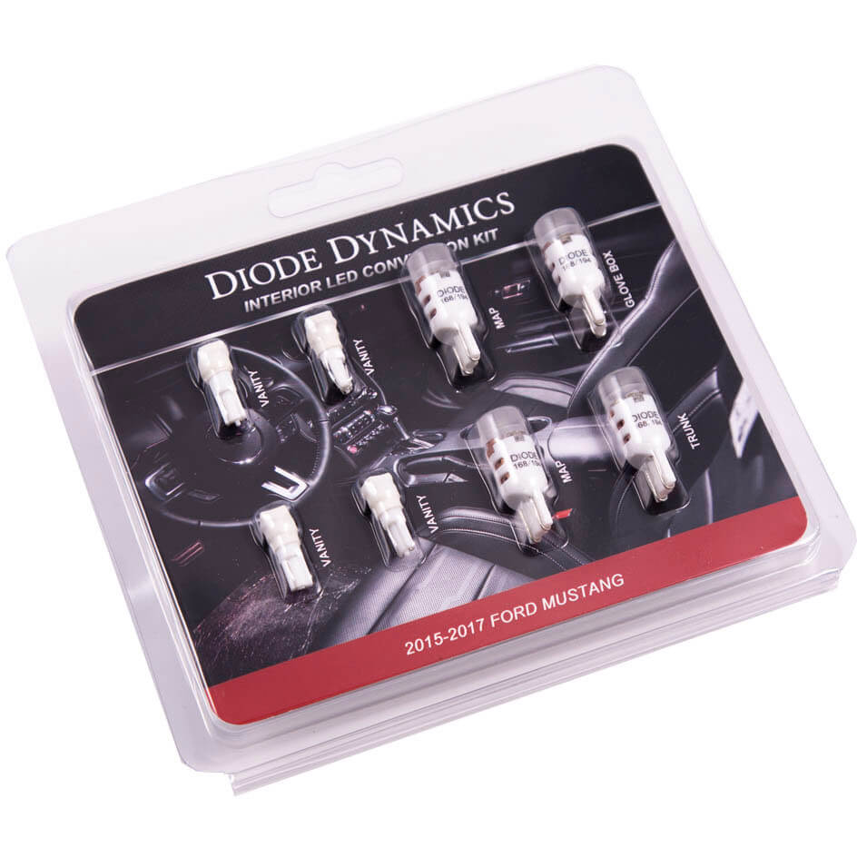 Diode Dynamics Interior LED Bulb Lighting Kit (Stage 1, Cool White), 2015-2017 Mustang