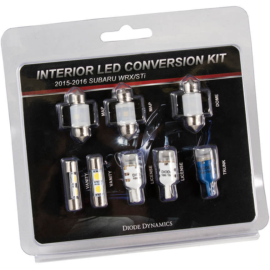 Diode Dynamics Interior LED Bulb Lighting Kit (Stage 2, Blue), 2015-2025 WRX & 2015-2021 STi