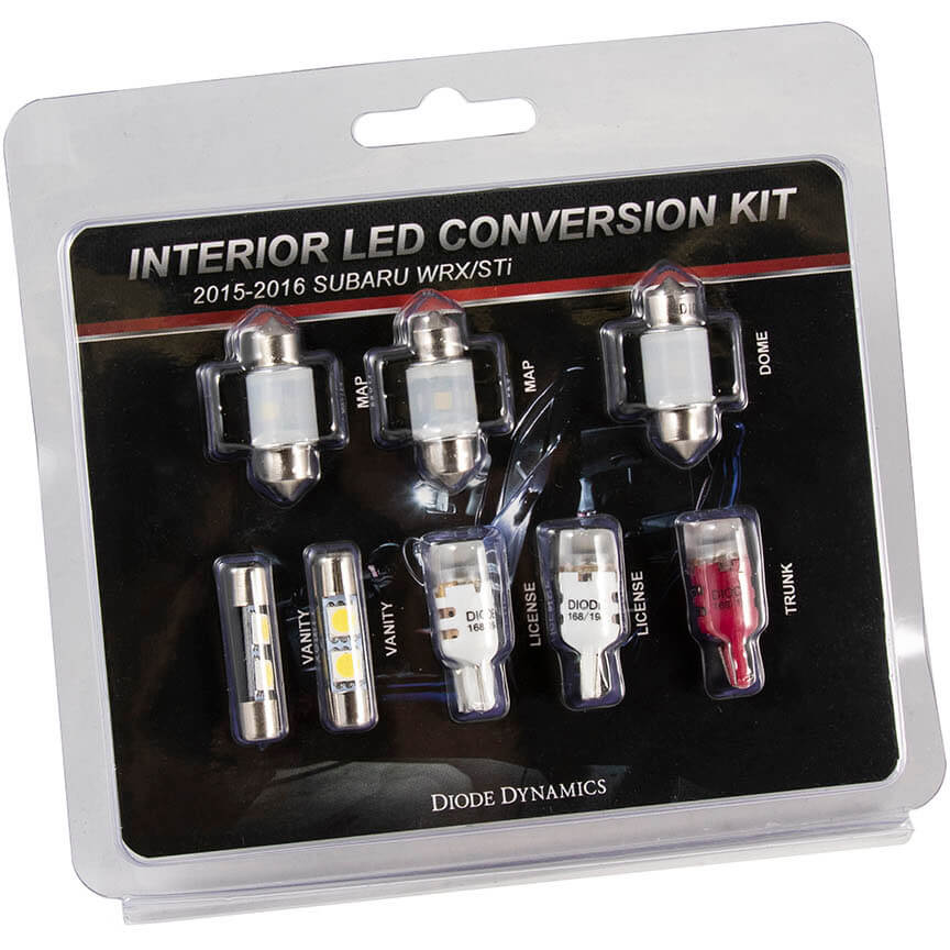 Diode Dynamics Interior LED Bulb Lighting Kit (Stage 2, Red), 2015-2025 WRX & 2015-2021 STi