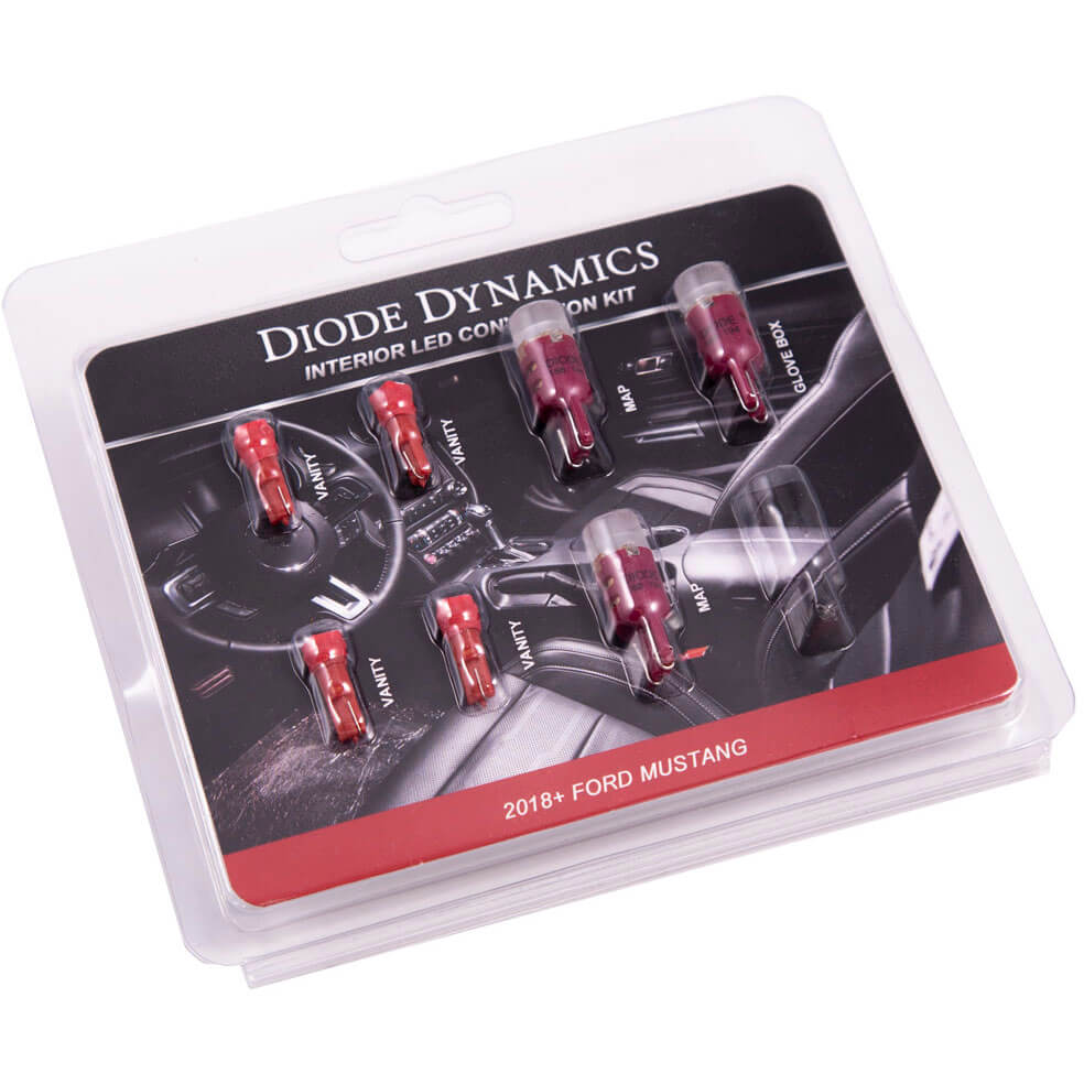 Diode Dynamics Interior LED Bulb Lighting Kit (Stage 2, Red), 2018-2021 Mustang