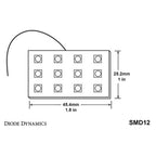 Diode Dynamics LED Board SMD12 (118 lumens, Red, Single), 2013-2025 BRZ/FR-S/86 & 2015-2025 WRX & STi - Angle 3