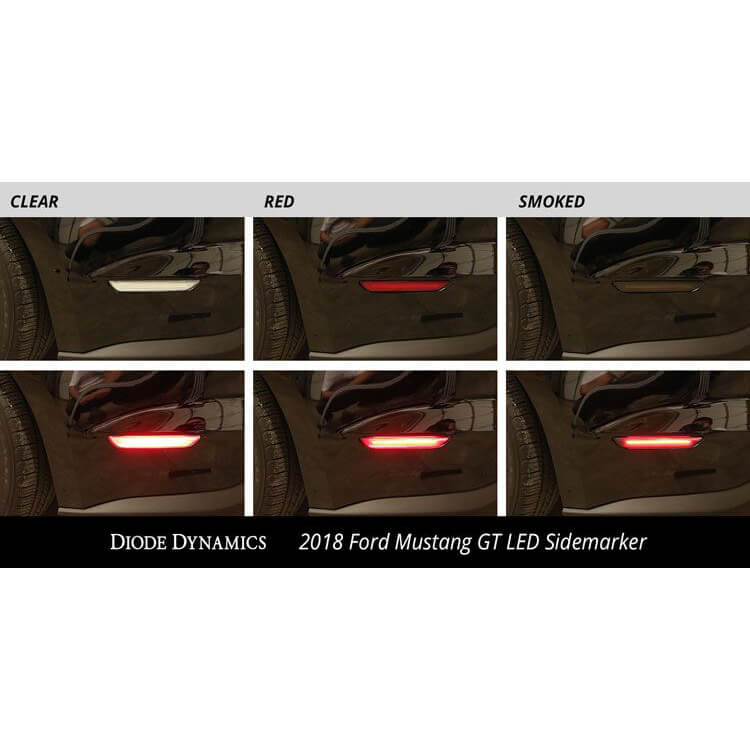 Diode Dynamics LED Side Markers w/ Red Lens, 2015-2021 Mustang - Angle 2