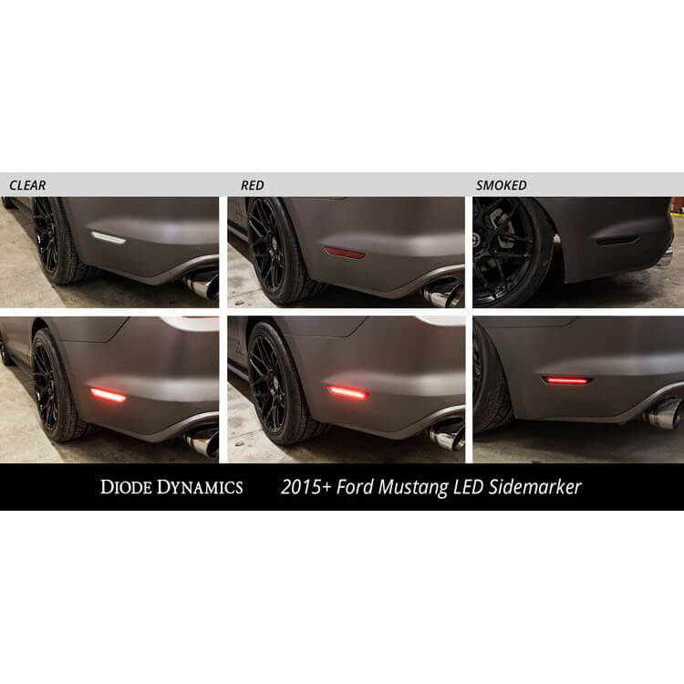Diode Dynamics LED Side Markers w/ Red Lens, 2015-2021 Mustang - Angle 3