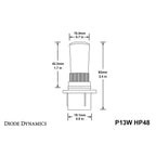 Diode Dynamics P13W HP48 LED Bulbs (Cool White, Pair) - Angle 3