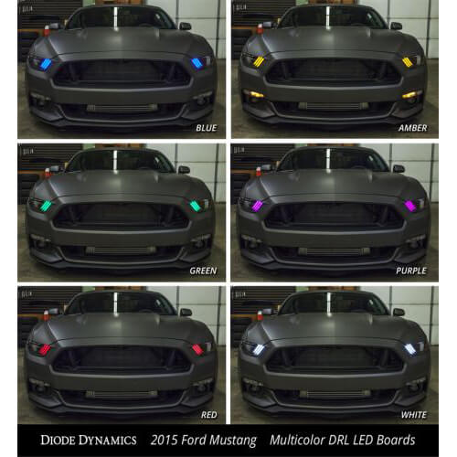 Diode Dynamics RGB Daytime Running Light LED Boards, 2015-2017 Mustang - Angle 2