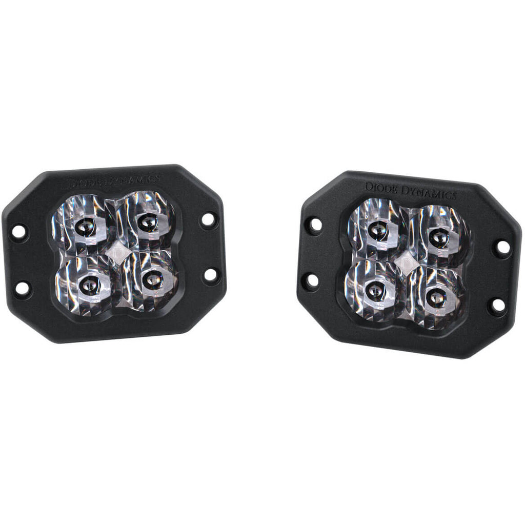 Diode Dynamics SS3 Sport ABL Flush LED Pods (White, SAE Driving, Pair/2)