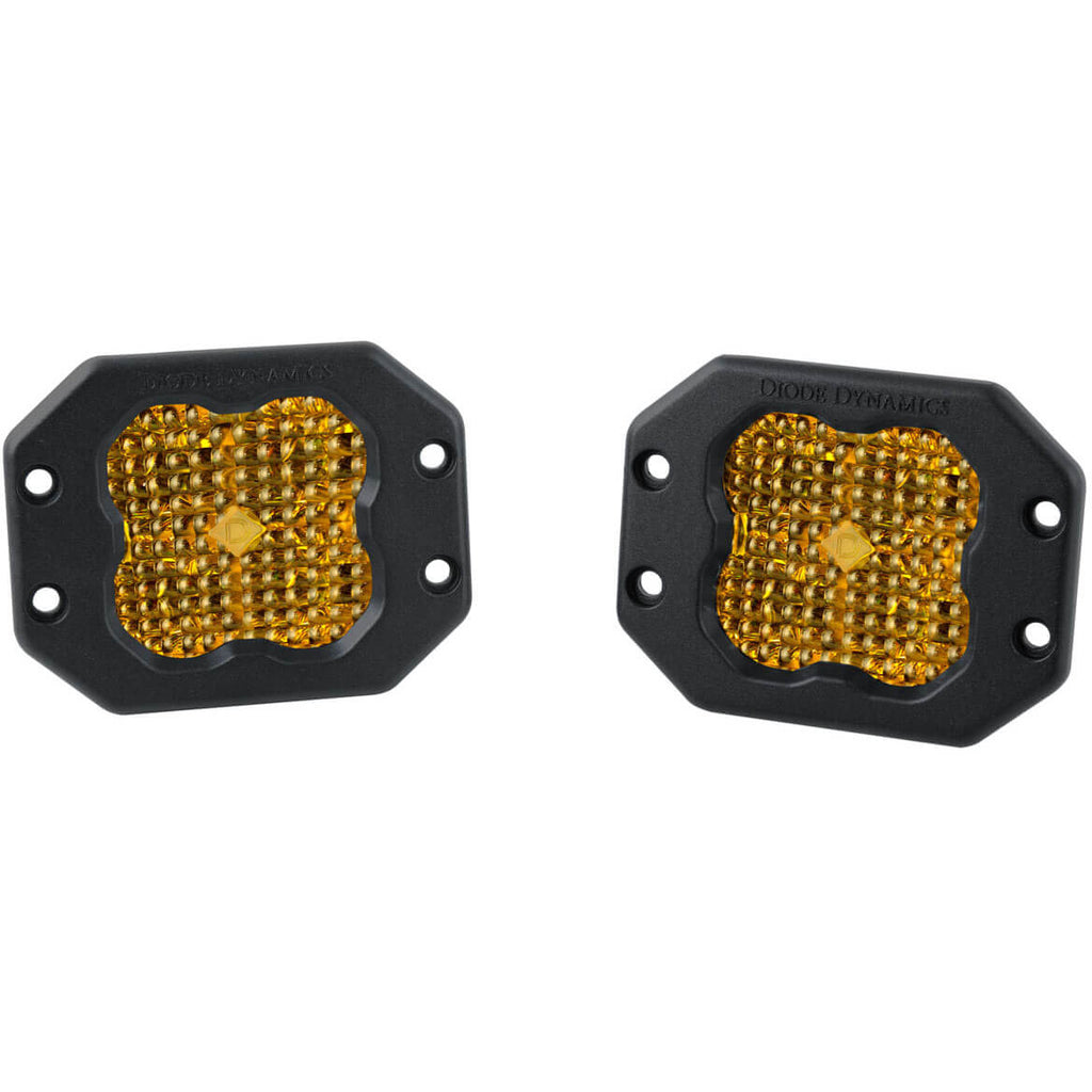 Diode Dynamics SS3 Sport ABL Flush LED Pods (Yellow, Flood, Pair/2)
