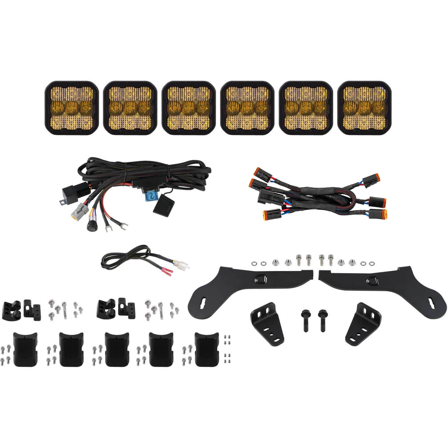 Diode Dynamics SS5 Pro CrossLink Grille LED Lightbar Kit (Combo, Yellow), 2017-2020 F-150 Raptor