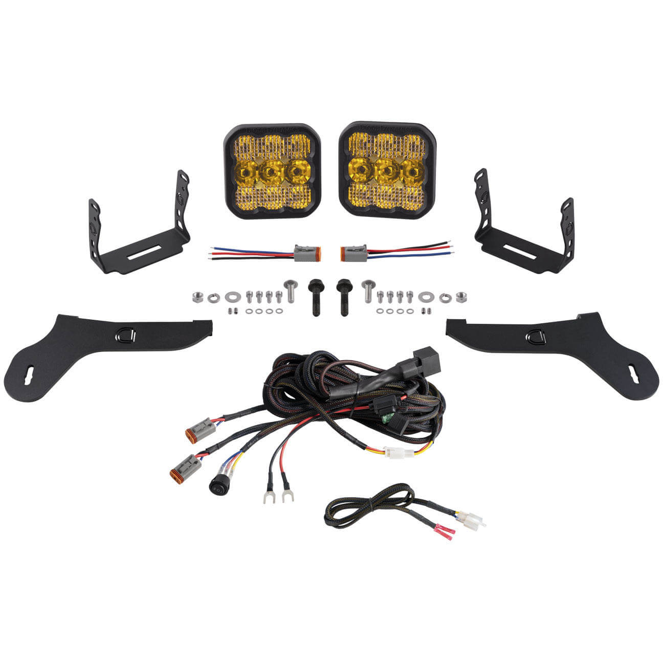 Diode Dynamics SS5 Sport Bumper LED Pod Light Kit (Combo, Yellow), 2017-2020 F-150 Raptor