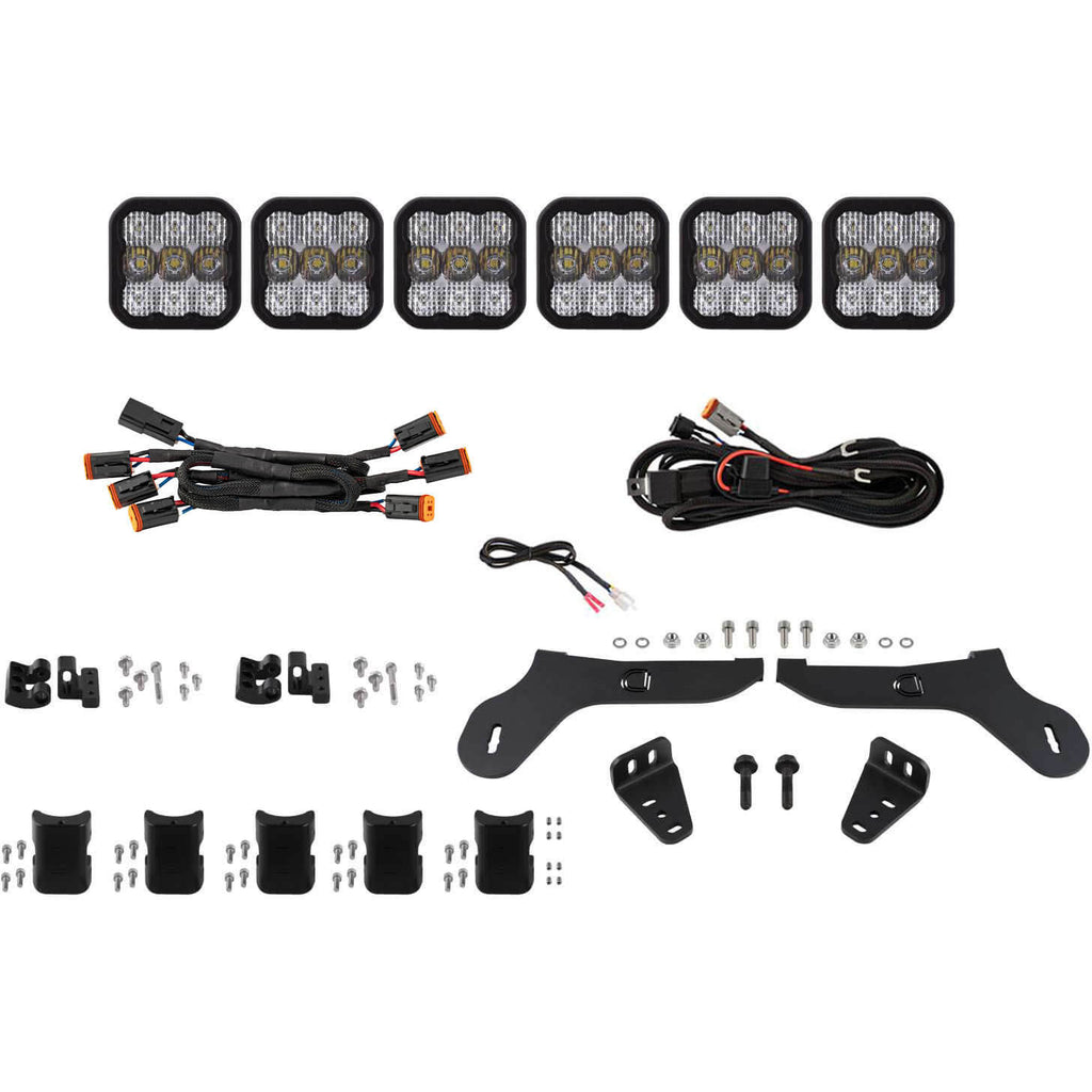 Diode Dynamics SS5 Sport CrossLink Grille LED Lightbar Kit (Combo, White), 2017-2020 F-150 Raptor