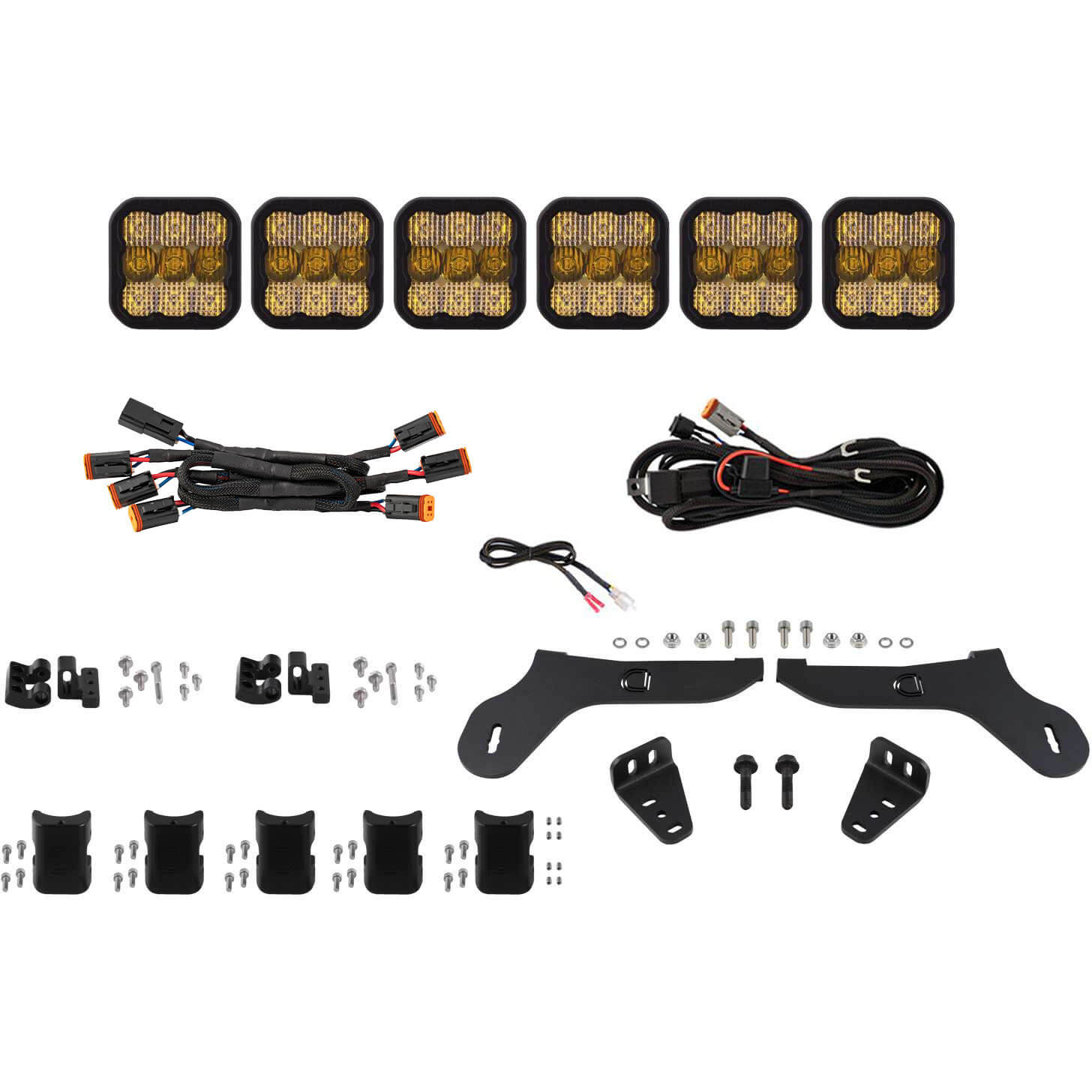 Diode Dynamics SS5 Sport CrossLink Grille LED Lightbar Kit (Combo, Yellow), 2017-2020 F-150 Raptor