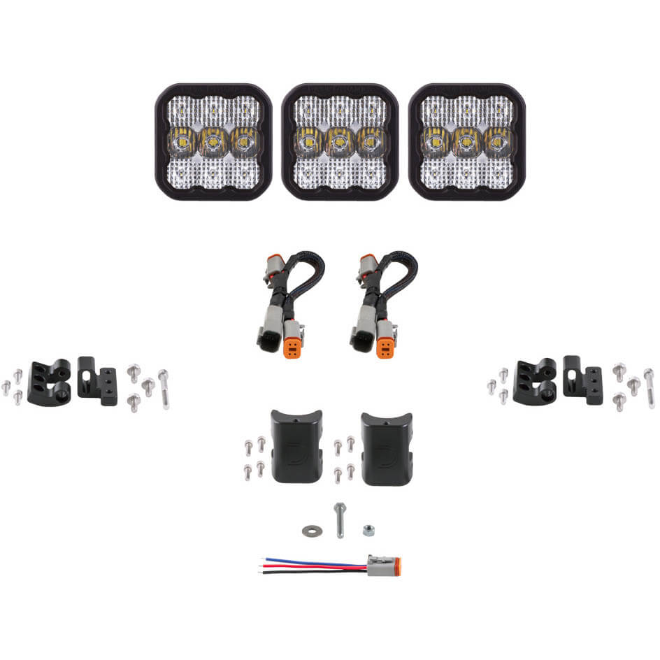 Diode Dynamics SS5 Sport Universal CrossLink 3-Pod Lightbar White Combo