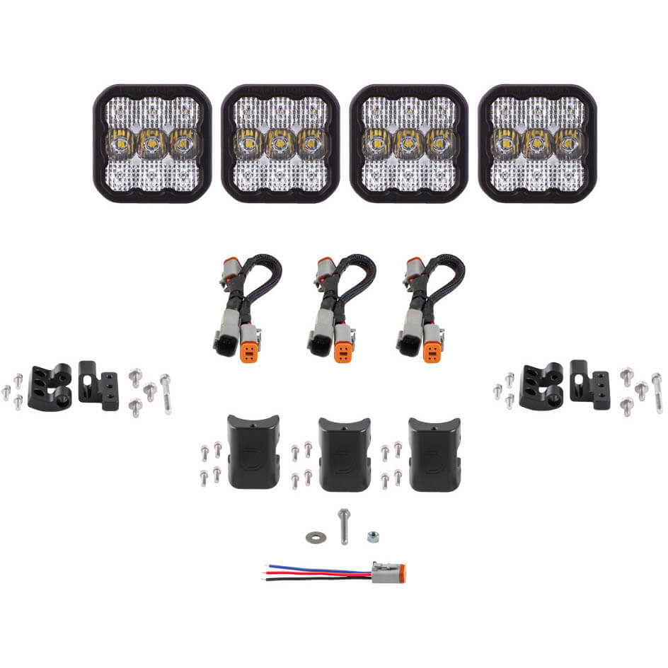 Diode Dynamics SS5 Sport Universal CrossLink 4-Pod Lightbar White Combo