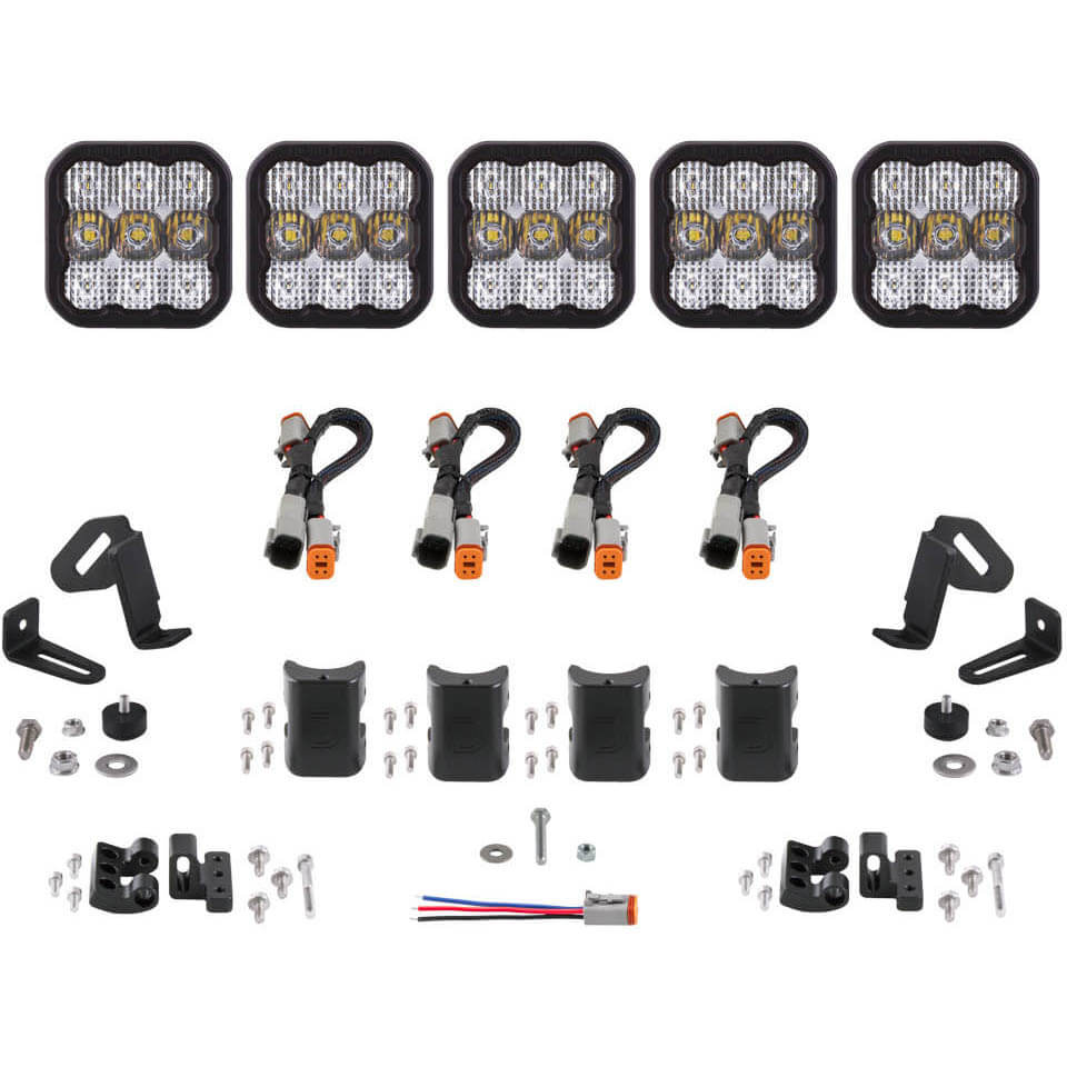 Diode Dynamics SS5 Sport Universal CrossLink 5-Pod Lightbar White Combo