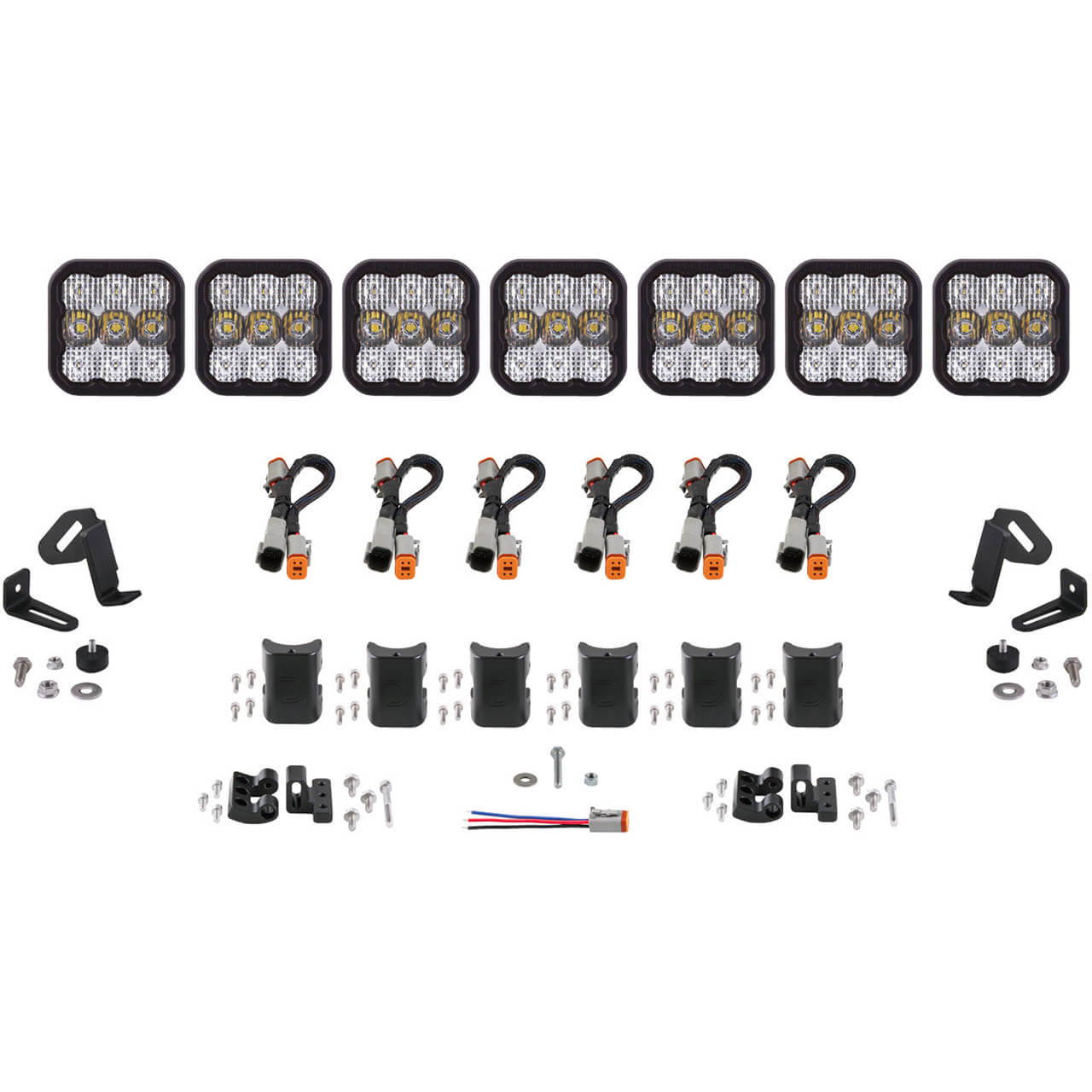 Diode Dynamics SS5 Sport Universal CrossLink 7-Pod Lightbar White Combo