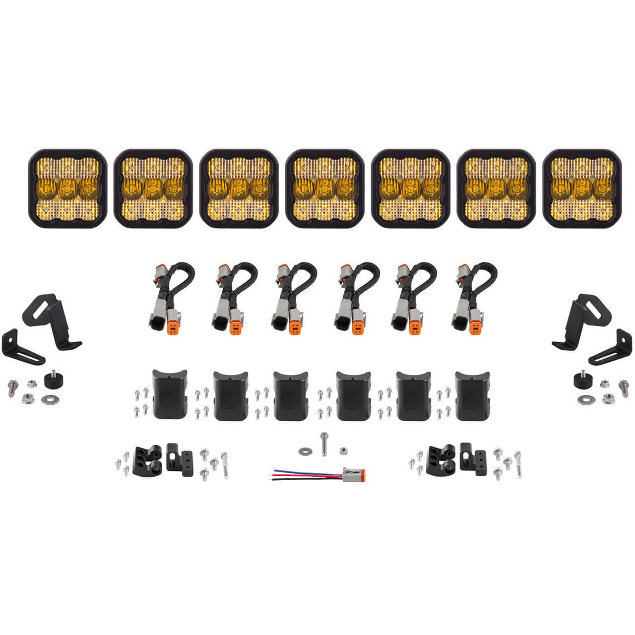 Diode Dynamics SS5 Sport Universal CrossLink 7-Pod Lightbar Yellow Combo