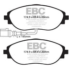 EBC Front BlueStuff NDX Brake Pads, 2015-2019 Golf R - Angle 3