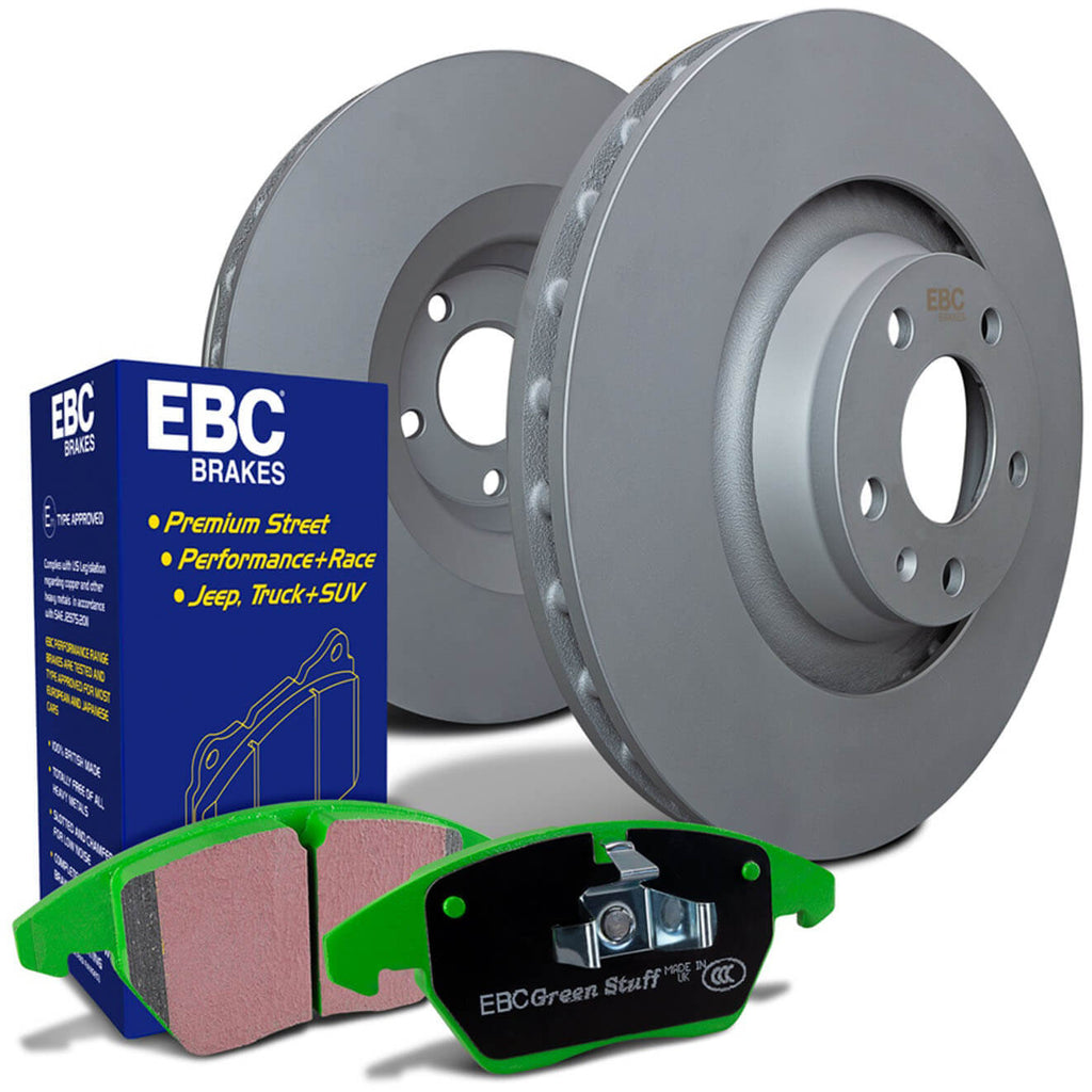 EBC Front Brake Kit w/ Greenstuff Pads & RK Rotors, 2022-2025 WRX