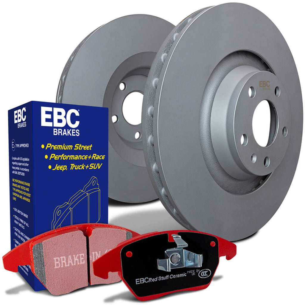 EBC Front Brake Kit w/ Redstuff Pads & RK Rotors, 2022-2025 WRX