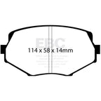 EBC Front GreenStuff Brake Pads, 1990-2005 Miata - Angle 3