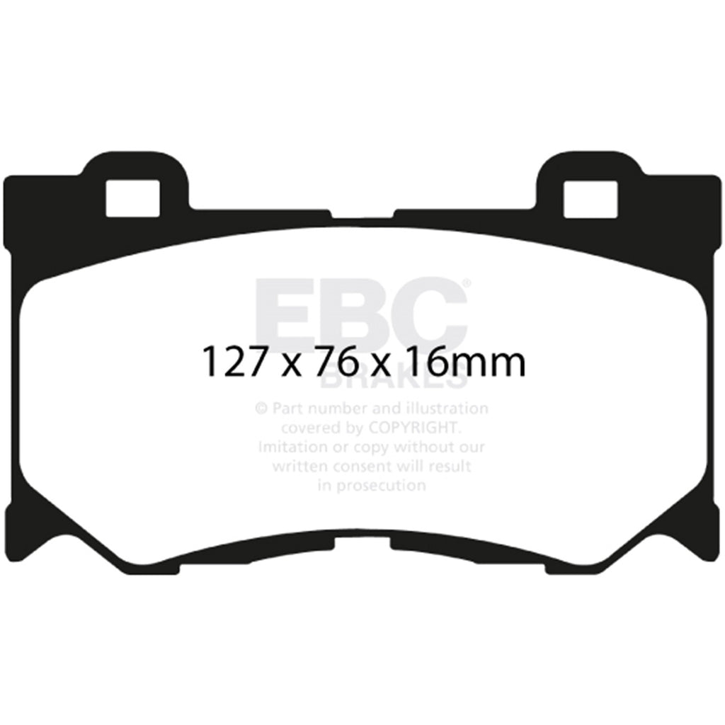 EBC Front RedStuff Brake Pads, 2023-2024 Nissan Z Performance - Angle 3