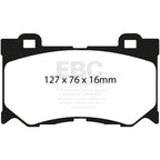 EBC Front RedStuff Brake Pads, 2023-2024 Nissan Z Performance - Angle 3