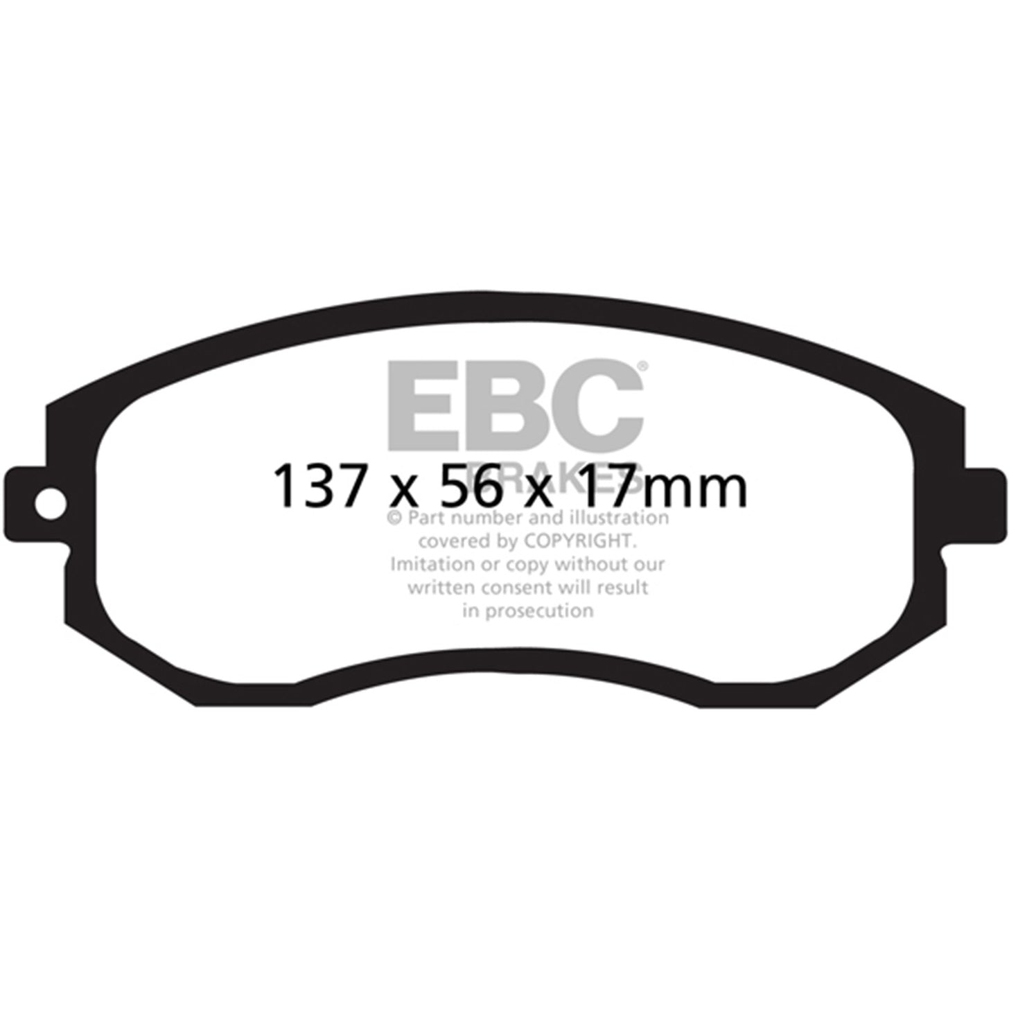 EBC Front Ultimax2 Brake Pads, 2011-2014 WRX & 2013-2025 BRZ/FR-S/86 - Angle 3
