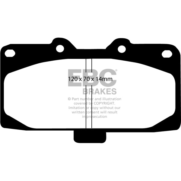 EBC Front Ultimax2 Brake Pads, 2006-2007 WRX - Angle 3