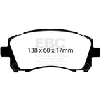 EBC Front Ultimax2 Brake Pads, 2002 WRX - Angle 3