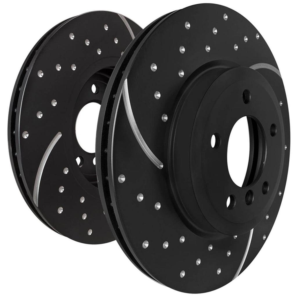EBC GD Series Rear Brake Rotors (Dimpled & Slotted, Pair), 2009-2018 370Z Sport & 2023+ Nissan Z Perf