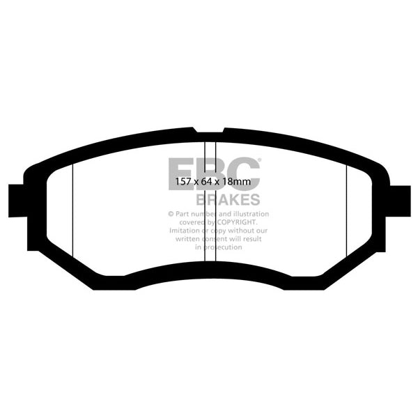 EBC GreenStuff Front Brake Pads, 2015-2019 WRX - Angle 3