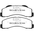 EBC Greenstuff Front Brake Pads, 2017-2020 F-150 Raptor - Angle 3