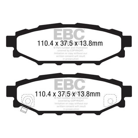 EBC GreenStuff Rear Brake Pads, 2008-2021 WRX - Angle 3