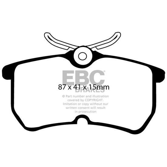 EBC Rear Brake Pads (BlueStuff NDX), 2014-2019 Fiesta ST - Angle 3